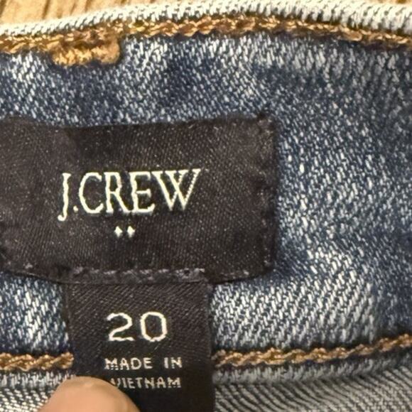 J. Crew Size 20 Blue Denim Jean Mini Skirt Pockets Stretch Plus Size Back Slit - Picture 7 of 9